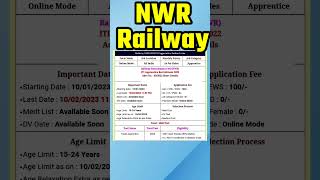 NWR railway apprentice 2022 #latest #viral #shorts