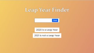 Leap Year Finder Using JavaScript | How To Make Leap Year Finder Website | Rizowan Ahmed Safi