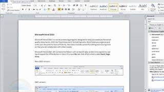 Introduction to Microsoft Word 2010, Lesson 2: File Tab, Backstage View, and Quick Access Toolbar