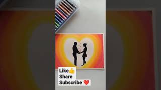 Oil pastel drawing for beginners ll Romantic drawing ❤️