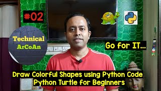 Python Turtle Graphics (Part 2) | Draw & Fill Square, Triangle & Circle #pythonturtlegraphics