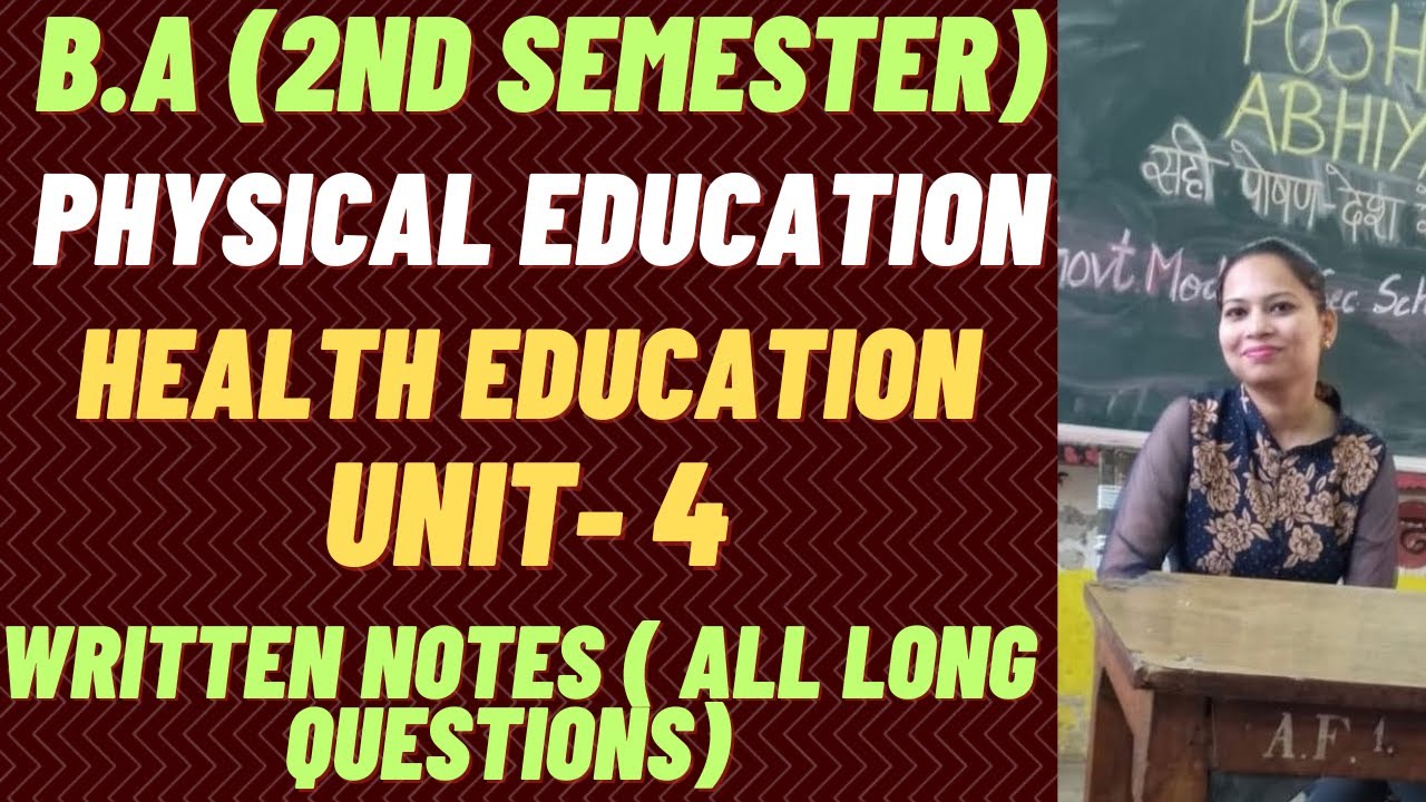 Physical Education||B.A (2nd Sem)|| Written Notes On Health Education ...