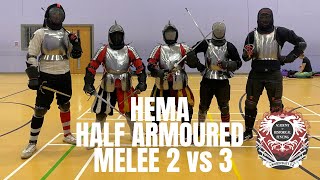 HEMA Half Armoured Melee - 2 vs 3