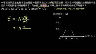 電磁感應【例題】【指考物理】106 單選17：法拉第定律－由磁場對時間關係圖求感應電動勢（選修物理Ⅳ）