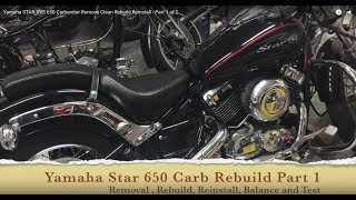 Yamaha Star 650 Carburetor Remove Clean Rebuild Reinstall Sync - Part 1 of 2