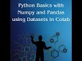 Data analysis using python and colab part1 #pandas #numpy #dataanalytics #googlecolab #yt #trending