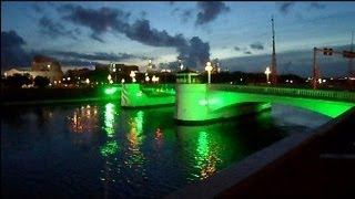 Tampa Bay Riverwalk Lighted Bridges Changing Colors