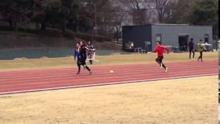 【中大陸上部】28.3.13 2+1の100m2セット目④坂梨12.10針谷12.29