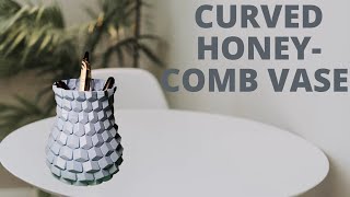 Curved Honeycomb Vase 3D Print - Tutorial, Print Settings, Time Lapse, Showcase