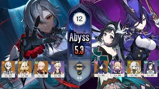 Arlecchino Mono Pyro and Clorinde + Lan Yan Aggravate - New Spiral Abyss 5.3 | Genshin Impact