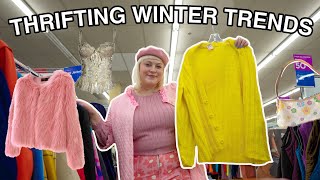 THRIFTING WINTER TRENDS 2022 + Dopamine Dressing, Chunky Knits, Barbiecore and more!