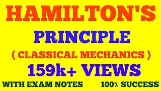 HAMILTON'S PRINCIPLE || HAMILTON PRINCIPLE || HAMILTON'S VARIATIONAL PRINCIPLE || WITH EXAM NOTES ||