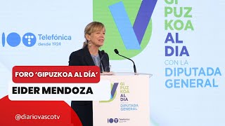 La diputada general de Gipuzkoa, Eider Mendoza, interviene en el Foro 'Gipuzkoa Al Día'