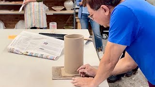 754. Slab Build a Flower/Ikebana Vase~ a Class Demo at Palo Alto Art Center with Hsin-Chuen Lin