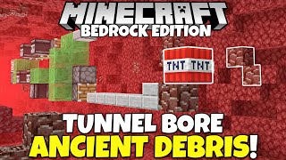 Minecraft Bedrock: Easy ANCIENT DEBRIS Tunnel Bore Tutorial! 50% Less TNT! MCPE Xbox PC Ps4