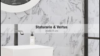 Staturario \u0026 Vertus 30x60 R cm