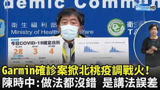 Garmin確診案掀北桃疫調戰火！　陳時中還原始末：做法都沒錯 是講法誤差｜中時新聞網