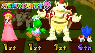 Mario Party 9 Minigames High Rollers - Yoshi vs Bowser vsSonic vs Peach ( Master Difficulty )