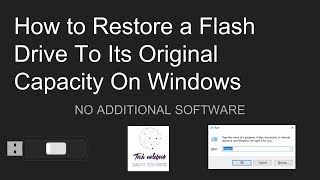 How to Restore A Corrupted Flash Drive to Its Original Capacity - No Additional Software Required