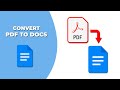 How to convert pdf to google docs without losing formatting