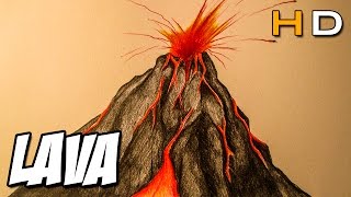 How to draw a volcano erupting step by step For Kids - Timelapse