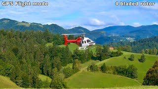 FLY WING Bell 206 RC Helicopter - 4 vs 2 Bladed Rotor GPS Flight Modes Comparison 🇸🇮