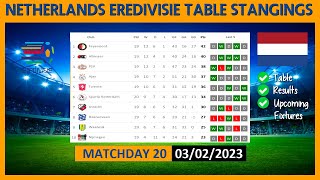EREDIVISIE TABLE TODAY 2022/2023 | NETHERLANDS EREDIVISIE POINTS TABLE TODAY | (03/02/2023)