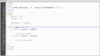 PHP Training - 9 - Else If Statement