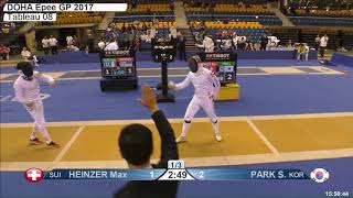 Epee Analysis with Justin Yoo - Doha 2017 - L8 - Heinzer SUI v Park KOR