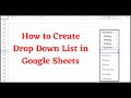 How to Create Drop Down List in Google Sheets for Multiple Selection