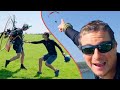 Bear Grylls and son FLYING ISLAND CHALLENGE! 🪂👀