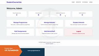 Student Course Hub | PHP MySQL Web Application | Course Registration System | Admin Dashboard