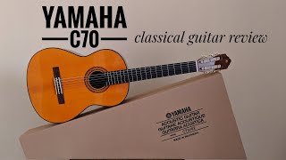 Yamaha c70 demo classical guitar unboxing review