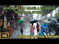 When Metro Manila is Under Tropical Storm|Walking Heavy Rain and Strong Wind in Balintawak  Ph [4K]