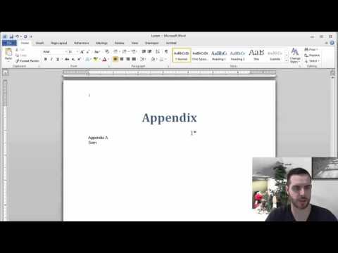 Can you put text in an appendix?