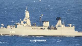 German Navy Sachsen F 219 SNMG2 flagship patrolling the Aegean Sea.