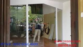 Pintu Kaca Tempered Swing Engsel Shower | Naseni Kaca Banda Aceh