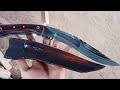 hand production of a beautiful knife from a ship's valve umbrella