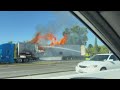 Big rig fire along Hwy. 50 causes full road closure