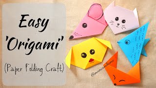 Craft Ideas | 5 Easy Paper folding Craft | Easy Origami Dog Cat Fox Fish Mouse