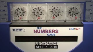Midday Numbers Game Drawing: Thursday, April 7, 2016