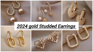 The Must-Have Collection of Exquisite Gold-Studded Earrings in 2024🙌🤩|| @UniqueWomenFashion