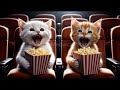 kittens go to the movies 🙀 scary cat shorts aicat catlovers cute cartoon catvideo kitten