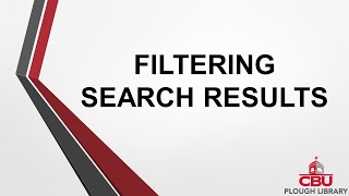 Filtering Search Results