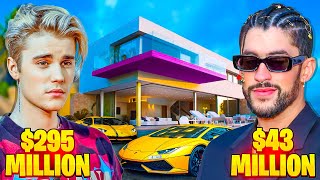 Justin Bieber VS Bad Bunny Luxury Lifestyle Battle - Net Worth, Cars, House, Income