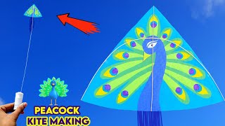 New PEACOCK kite making , how to make peacock kite , patang kese banate he , Flying kite