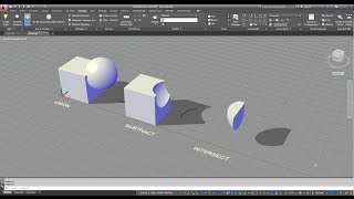 AutoCAD Basic 3D modeling lesson 2 - BOOLEAN (union, substract, intersect)