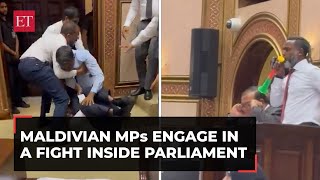 Maldives parliament erupts in chaos as MPs engage in a fight; inside visuals