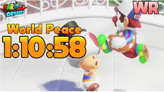 [WR] Super Mario Odyssey World Peace Speedrun in 1:10:58 (First 1:10!!)