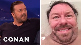 Ricky Gervais Loves Twitter Battles | CONAN on TBS